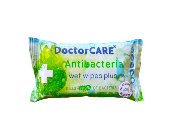 Doctor Care Antibakteriális 100%-ban lebomló nedves törlőkendő plusz 15db