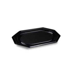 Hidegkonyhai FEKETE ovál tálca 3 szem.35x24,7x2 cm - 10 db/csomag *74935