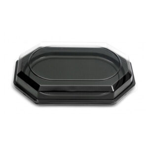 Tető 10 szem. FEKETE ovál tálcához 55x37x6,5 cm - 10 db/csomag *74950