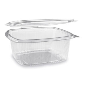 PET Szögletes víztiszta egybefedeles doboz 1500 ml (újrahasznosítható) - 50 db/csomag *77615