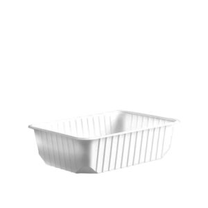 (Q-Box)PP Szögletes doboz fehér 750 ml, mikrózható - 50 db/csomag