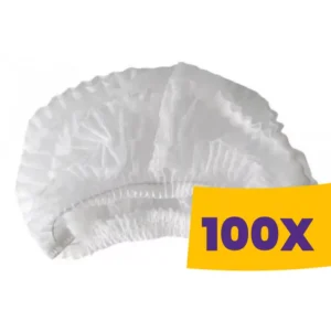 OPERO Nővérsapka gumis flíz, harmonika, fehér 100 db (Mercator) - 100 db/csomag
