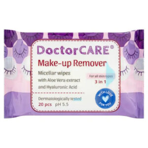 Doctor Care micellás sminklemosó nedves törlőkendő aloe vera kivonattal és hialuronsavval 20db