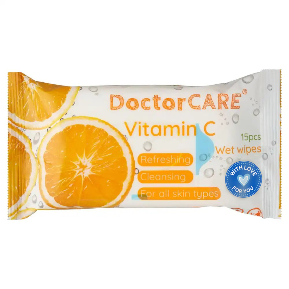 Doctor Care Nedves Törlőkendő C-vitaminnal – 15 db