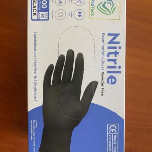 Protect Nitril kesztyű M fekete 100db