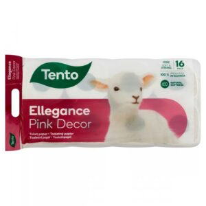 TENTO Ellegance Pink Decor 3 rétegű, 150 lapos, 16 tekercses toalettpapír
